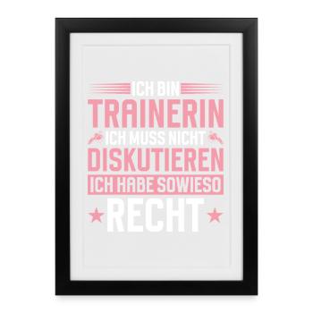 L’entraîneur n’a pas à en discuter - Affiche encadrée (27 × 37 cm) - noir - Devant