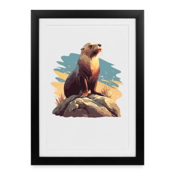 Lions de mer Lion de mer - Affiche encadrée (27 × 37 cm) - noir - Devant