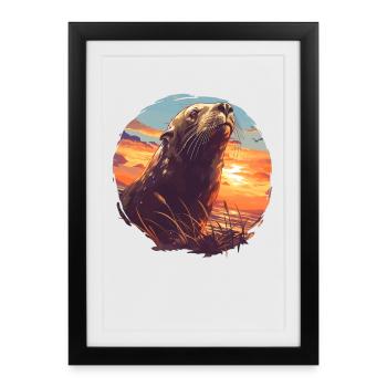 Lions de mer Lion de mer - Affiche encadrée (27 × 37 cm) - noir - Devant