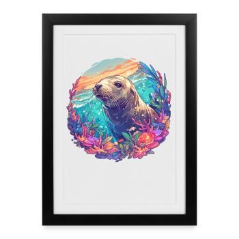 Lions de mer Lion de mer - Affiche encadrée (27 × 37 cm) - noir - Devant