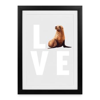 Lions de mer Lion de mer - Affiche encadrée (27 × 37 cm) - noir - Devant