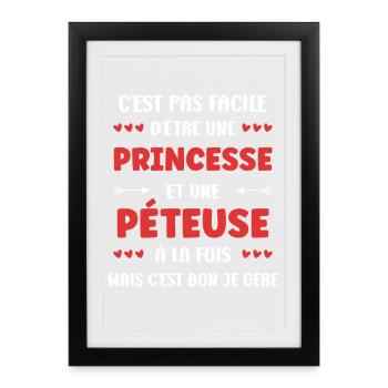 Princess and Farter - Framed poster (27 × 37 cm) - black - Front