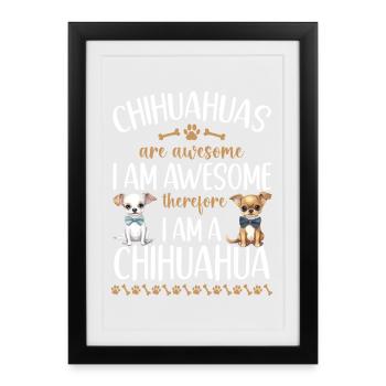 Chihuahua Chihuahueño Chihuahuas - Affiche encadrée (27 × 37 cm) - noir - Devant