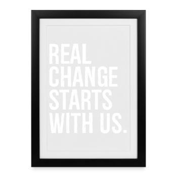 Le vrai changement commence avec nous - Affiche encadrée (27 × 37 cm) - noir - Devant