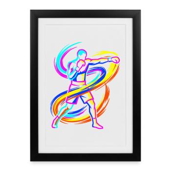 boxe - Affiche encadrée (27 × 37 cm) - noir - Devant