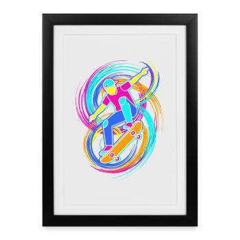 Planchistes - Affiche encadrée (27 × 37 cm) - noir - Devant
