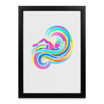 Swimmer - Framed poster (27 × 37 cm) - black - Front
