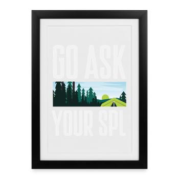 Demandez à votre Spl Scout Scouting Camping - Affiche encadrée (27 × 37 cm) - noir - Devant
