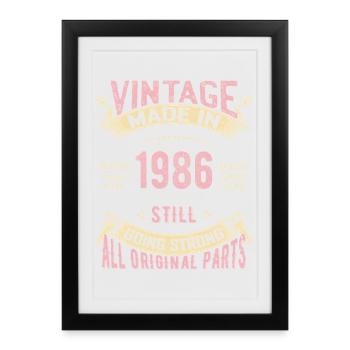 Millésime 1986 toujours solide - Affiche encadrée (27 × 37 cm) - noir - Devant