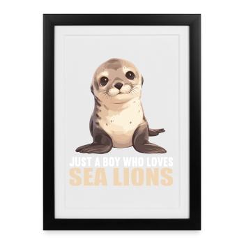 Lions de mer Lion de mer - Affiche encadrée (27 × 37 cm) - noir - Devant
