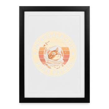 Patrouille Intergalactique du Ronronnement | Space Cat - Affiche encadrée (27 × 37 cm) - noir - Devant