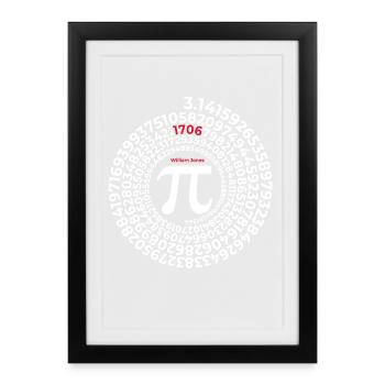 Pi Inventor | William Jones 1706 Circle number - Framed poster (27 × 37 cm) - black - Front