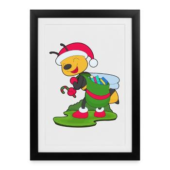 Bee Christmas Packages - Framed poster (27 × 37 cm) - black - Front