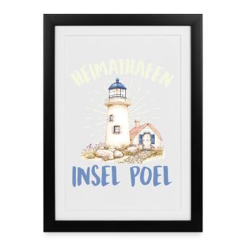 Vacances en mer Baltique HEIMATHAFEN INSEL POEL Lustig - Affiche encadrée (27 × 37 cm) - noir - Devant