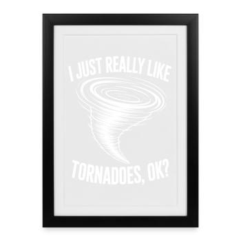 Tornado Sayings Tornadoes Funny Tornado Gift - Framed poster (27 × 37 cm) - black - Front