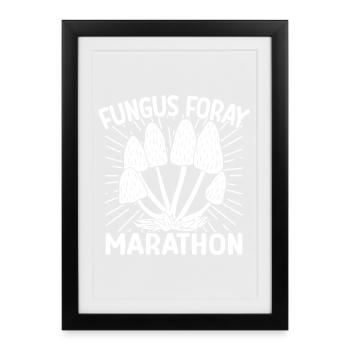 Morel Mushrooms Fungus Foray Marathon Mushroom - Framed poster (27 × 37 cm) - black - Front