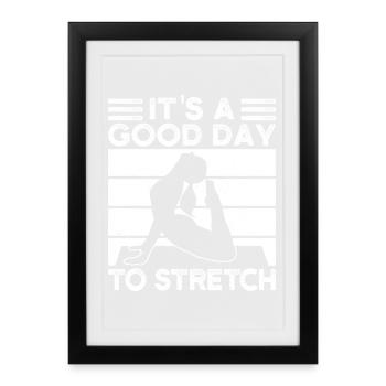 Passionnés de Pilates, c’est une bonne journée pour s’étirer - Affiche encadrée (27 × 37 cm) - noir - Devant