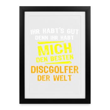 Cadeau du Disc Golfer - Affiche encadrée (27 × 37 cm) - noir - Devant