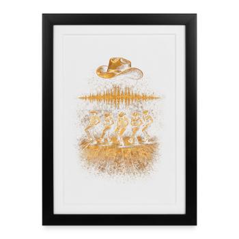 Danseur en ligne 5678 - Affiche encadrée (27 × 37 cm) - noir - Devant