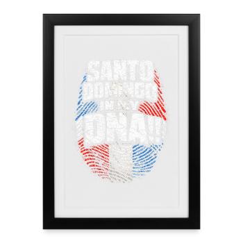 Saint-Domingue dominicain Dans mon ADN - Affiche encadrée (27 × 37 cm) - noir - Devant