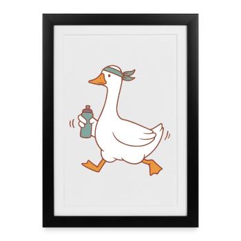 Canard vaporisateur avec bandeau - Affiche encadrée (27 × 37 cm) - noir - Devant