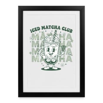 Iced Matcha Club Funny Matcha Tea Lover Green - Framed poster (27 × 37 cm) - black - Front