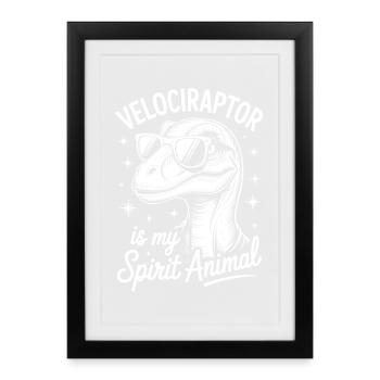 Velociraptor Saying Funny Velociraptor Gift - Framed poster (27 × 37 cm) - black - Front