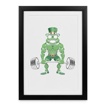 Entraînement de force des grenouilles lutins - Affiche encadrée (27 × 37 cm) - noir - Devant