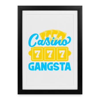 Casino de fans de jeux d’argent Casino Gangsta Casino - Affiche encadrée (27 × 37 cm) - noir - Devant
