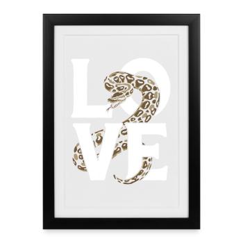 King Python Snakes LOVE Terrarium Python - Framed poster (27 × 37 cm) - black - Front