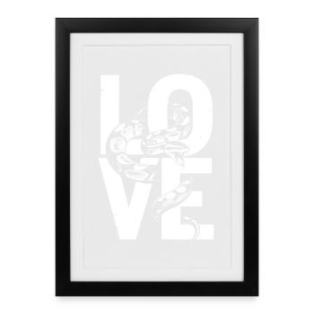 King Python Snakes LOVE Terrarium Python - Framed poster (27 × 37 cm) - black - Front