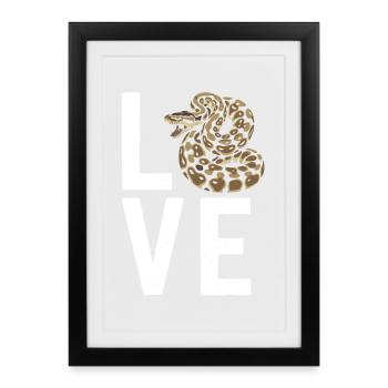 King Python Snakes LOVE Terrarium Python - Framed poster (27 × 37 cm) - black - Front