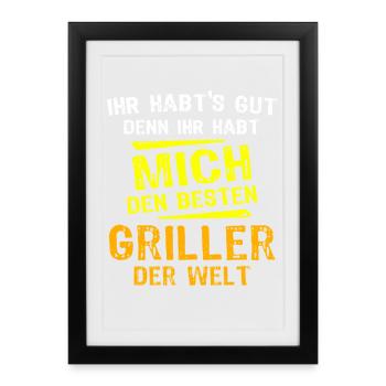 Griller Gift - Framed poster (27 × 37 cm) - black - Front