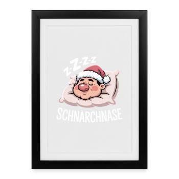 Snoring Santa Claus Zzz Humor - Framed poster (27 × 37 cm) - black - Front