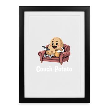 Couch Potato Funny Lazy Series Junkie - Framed poster (27 × 37 cm) - black - Front