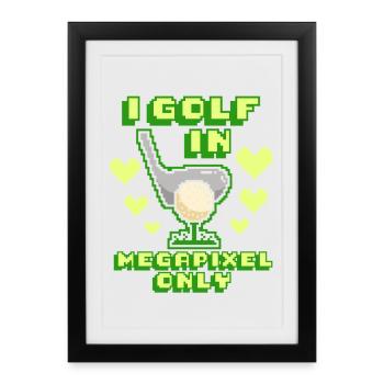Golf Simulator I Golf In Megapixel Only - Framed poster (27 × 37 cm) - black - Front