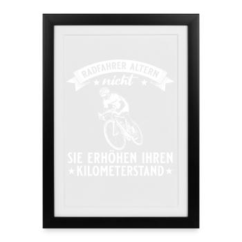 Cyclist Doesn't Age Road Bike Cycling Gift - Framed poster (27 × 37 cm) - black - Front