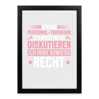 Un coach sportif n’a pas à discuter - Affiche encadrée (27 × 37 cm) - noir - Devant