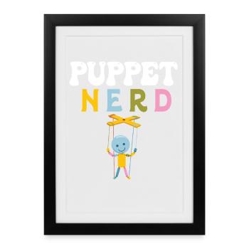 Art de marionnette gerd - Affiche encadrée (27 × 37 cm) - noir - Devant