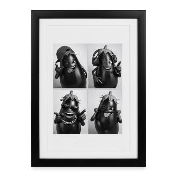 aubergine - Affiche encadrée (27 × 37 cm) - noir - Devant