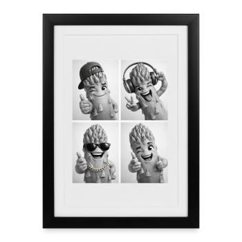 Asperges - Affiche encadrée (27 × 37 cm) - noir - Devant