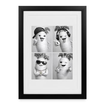 Radis Daikon - Affiche encadrée (27 × 37 cm) - noir - Devant