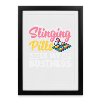 Spin pills is my business pharmacist - Framed poster (27 × 37 cm) - black - Front