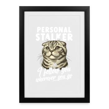 Costume d’amant des chats pour Scottish Fold Mom Scottish - Affiche encadrée (27 × 37 cm) - noir - Devant