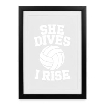Drôle de cadeau de volley-ball en prononçant le volley-ball - Affiche encadrée (27 × 37 cm) - noir - Devant