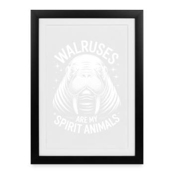 Cadeau drôle de morse qui dit le morse - Affiche encadrée (27 × 37 cm) - noir - Devant