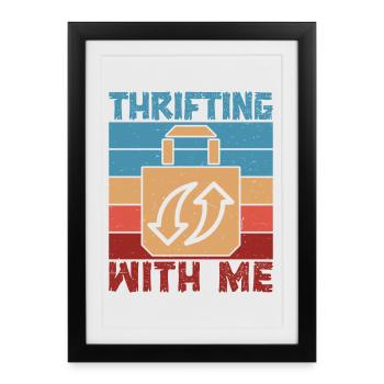 Magasin d’occasion qui fait de la friperie avec moi - Affiche encadrée (27 × 37 cm) - noir - Devant