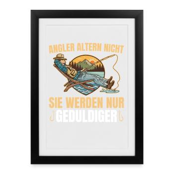 Les pêcheurs ne pêchent pas par l’âge - Affiche encadrée (27 × 37 cm) - noir - Devant