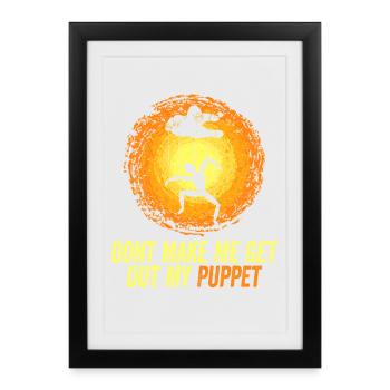 Puppet Master Pun Tee - Framed poster (27 × 37 cm) - black - Front