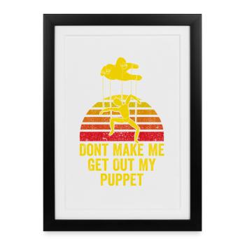 Puppet On Strings Retro Graphic - Framed poster (27 × 37 cm) - black - Front